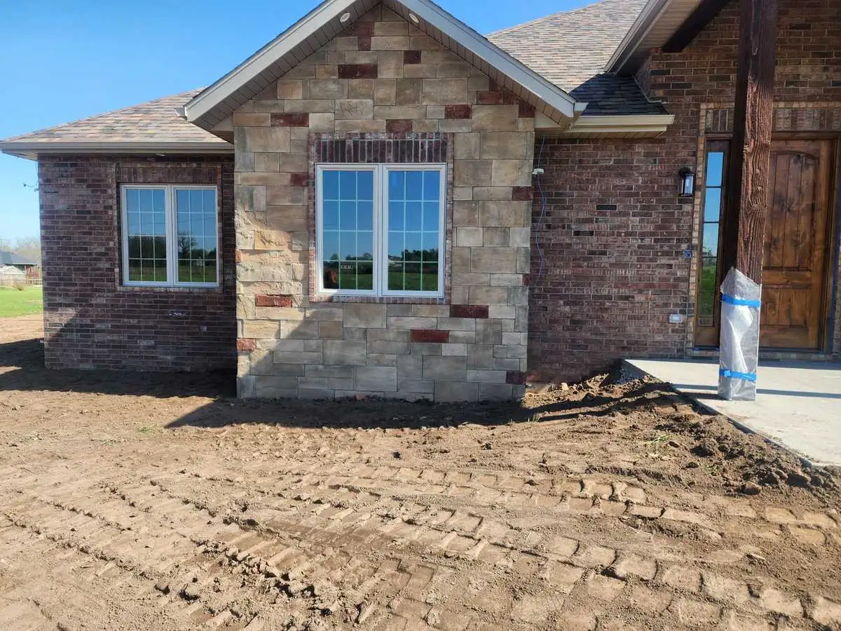 New-build lot prepared for grading and lawn work